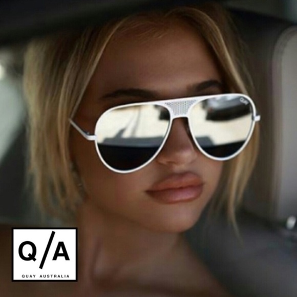 KYLIE JENNER WHITE/SILVER "ICONIC" AVIATORS - Picture 7 of 8